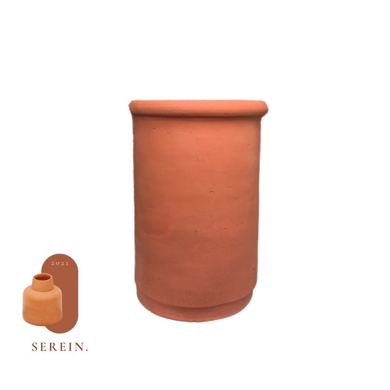 Pot Gerabah Terracota Tabung Polos / Pot Terakota Tanah liat