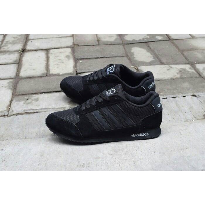 PREMIUM Sepatu Sekolah Adidas Neo City Racer Runner Full Hitam Black Grade Ori TERMURAH