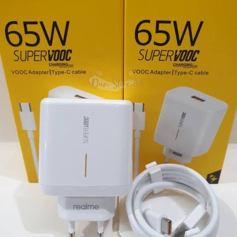 Power Charger Realme Type C Super Vooc 65W Realme X/XT/X2/ 5 Pro/ 6 Pro/ 7/ 7i/ 7 Pro/ 8/ 8i/ 8 Pro/ C17/C25/C35