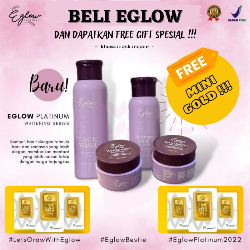 EGLOW PLATINUM SKINCARE WHITENING ACNE DAN ULTIMATE  ORIGINAL