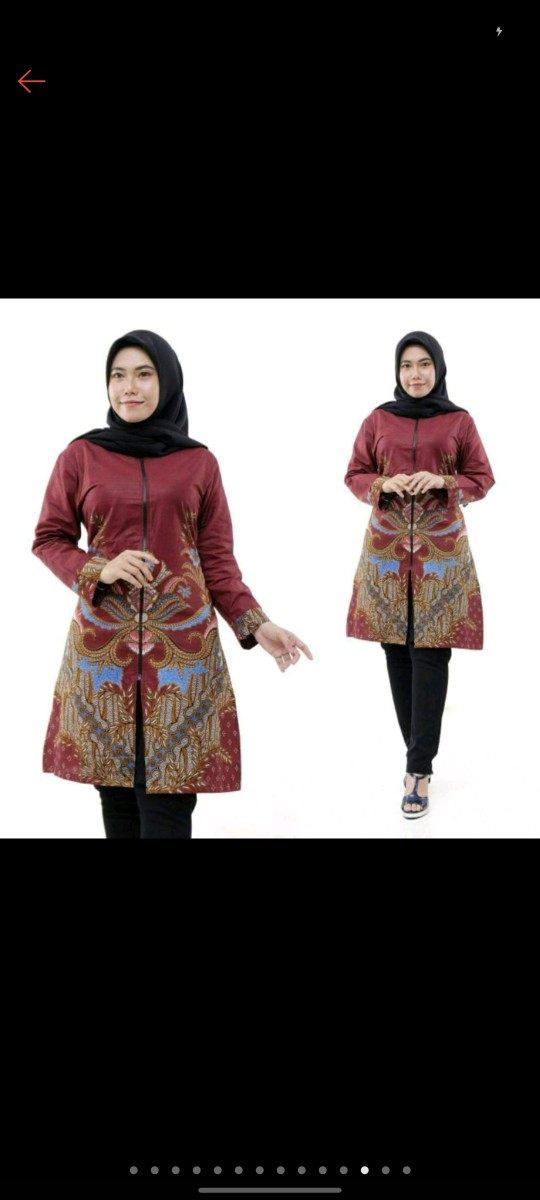 M-l-xl-xxl Batik Tunik Wanita Asj Sa Hrb026 Kenongo Pekalongan Sogan Tulis