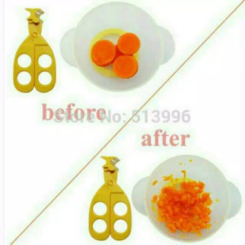 Baby Food Cutter Gunting Penghalus Makanan Bayi dgn box Travel MPASI baby food scissors travelling