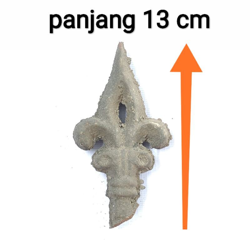 Ornamen Pagar Besi Cor Tombak Keraton Gagang Uk. 13 cm