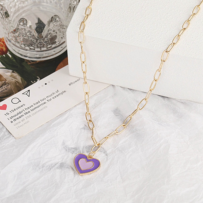 INS Style Colorful Yin Yang Mushroom Pendant Necklace For Women Creative Colorful Dripping Oil Summer Jewelry