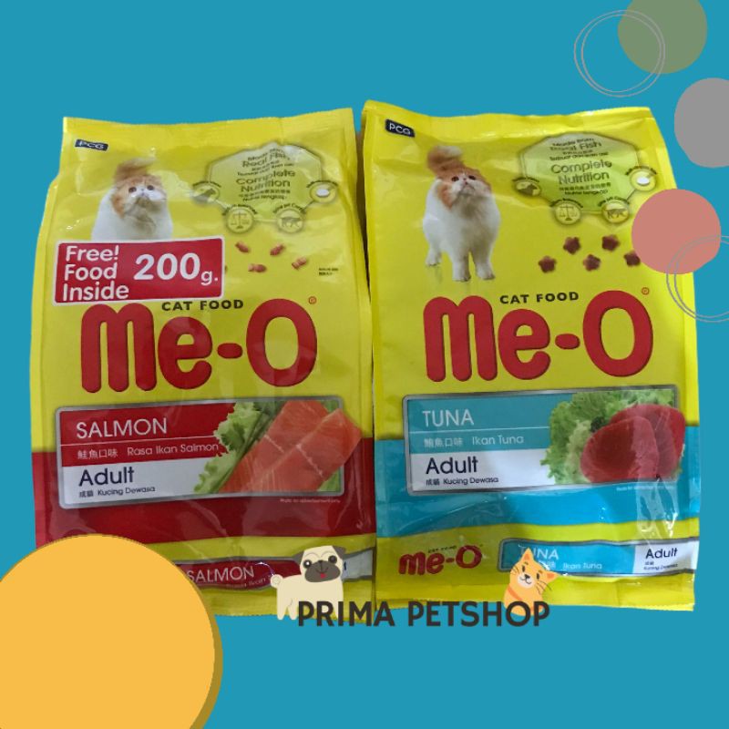 Me-O Meo TUNA ADULT dan SALMON MAKANAN KUCING 1+ KERING 1,2 kg