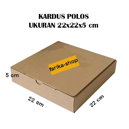 

Kardus ukuran 22x22x5 cm / Karton Box Dus Pizza Polos