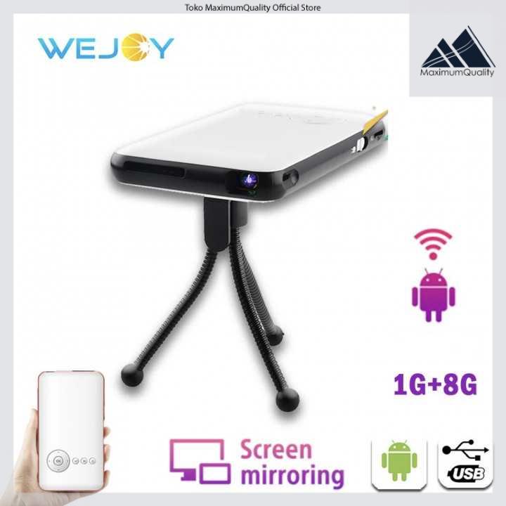 WEJOY DL-S6 Q2 Proyektor Mini DLP Android Projector 50 ANSI Lumens (Brand Resmi)