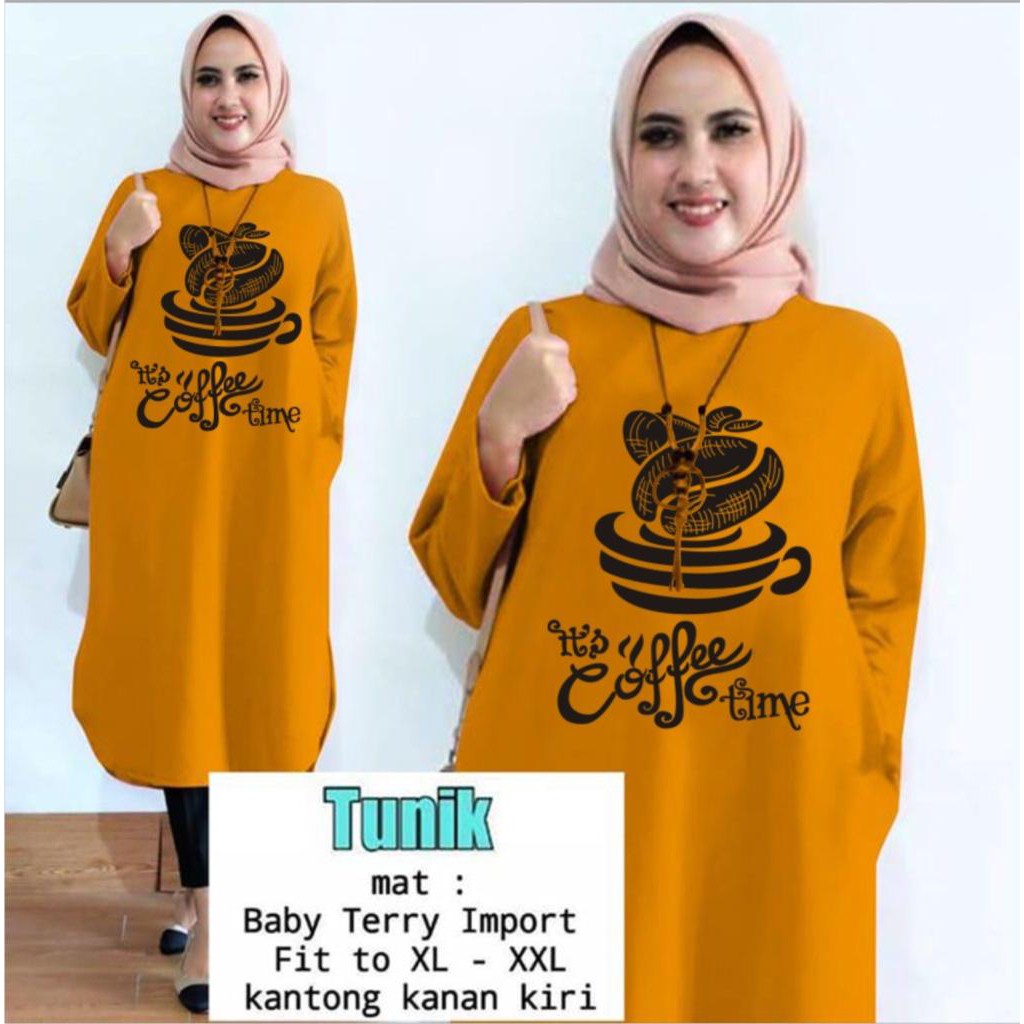 TUNIK COFFEE TIME / TUNIK KEKINIAN / TUNIK MAMACHI / TUNIK POLOS / TUNIK CEWEK / TUNIK MAMACHI