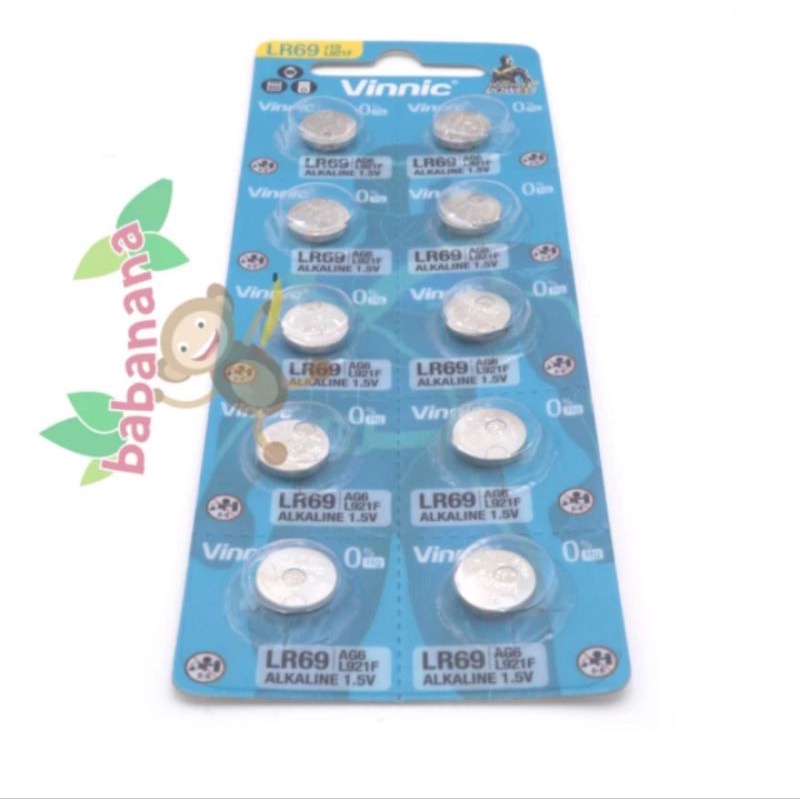 Baterai Vinnic LR69 L921F AG6 battery kancing button remote jam