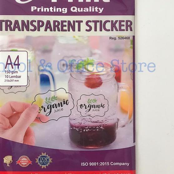 

▼ E-Print Transparent Sticker A4 / Kertas Stiker Transparan Eprint A4 ➻