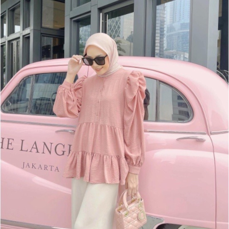 PRELOVED PUFF BLOUSE VANILLA HIJAB