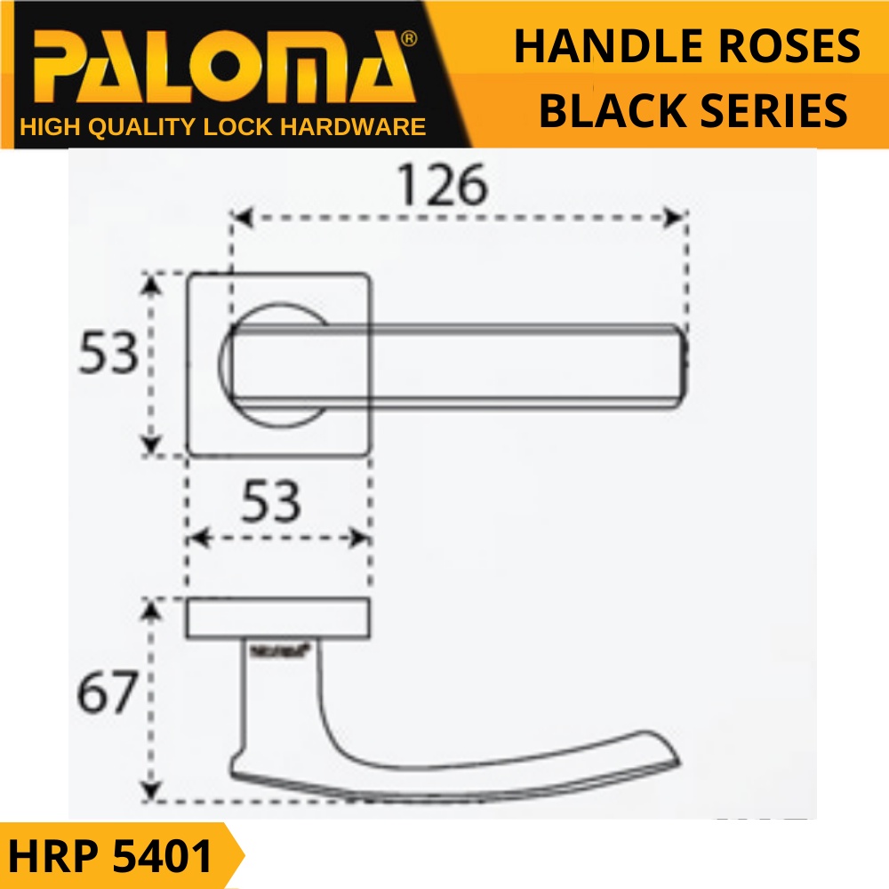 Handle Roses PALOMA HRP 5401 MATT BLACK SERIES HITAM