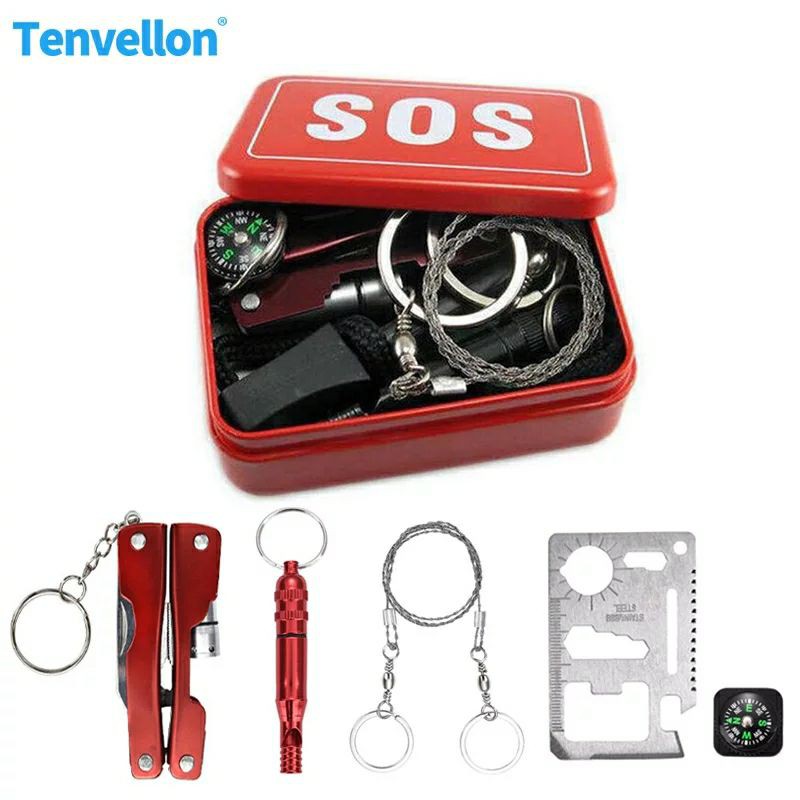 SOS Escape Tool Kit Survival Peralatan Camping Outdoor Tactical