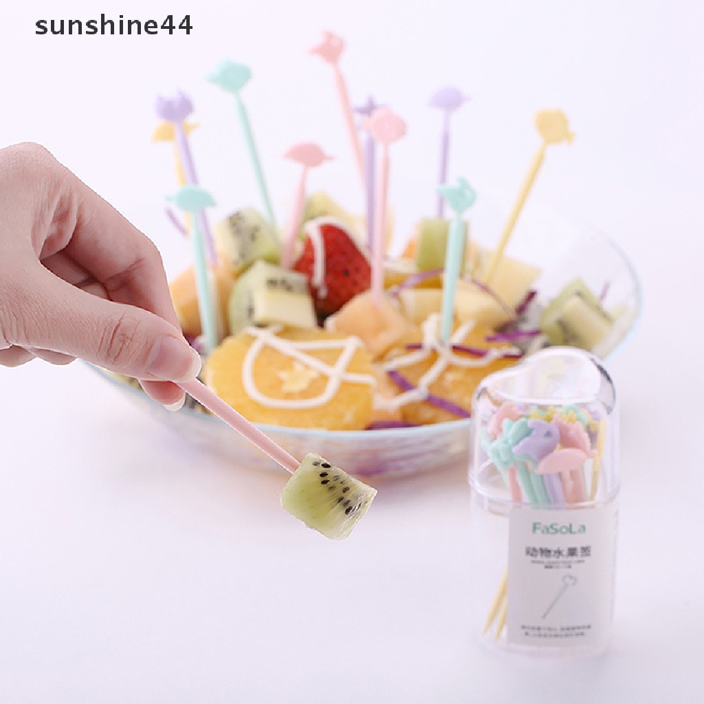 Sunshine 20pcs Garpu Buah / Dessert / Kue / Snack Mini Untuk Dekorasi Pesta Anak