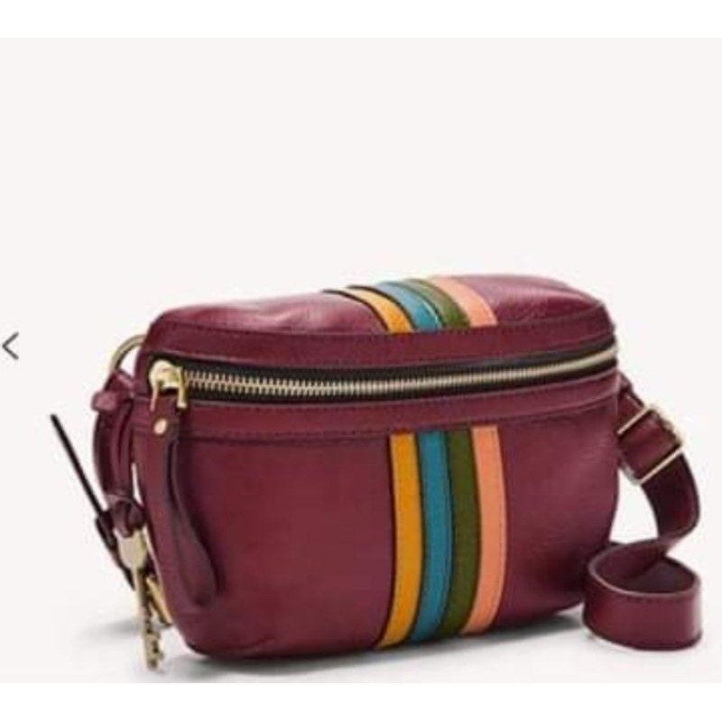 fossil brena beltbag. tas pinggang. tas sabuk. warna claret red