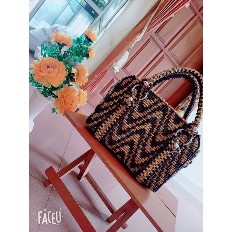 

tas macrame ukuran 30 x 10 x 21