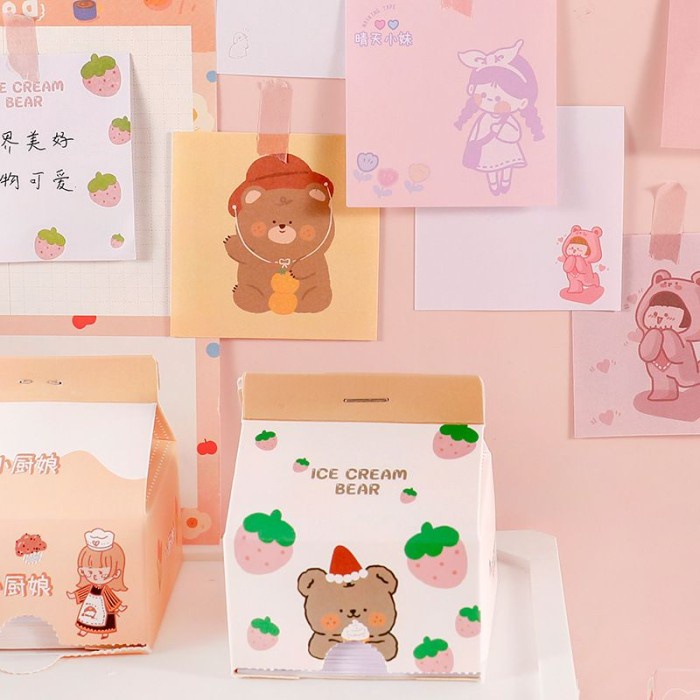 

Terlaris Notepad Memo Sticky Notes Kotak Susu Lucu Hemat
