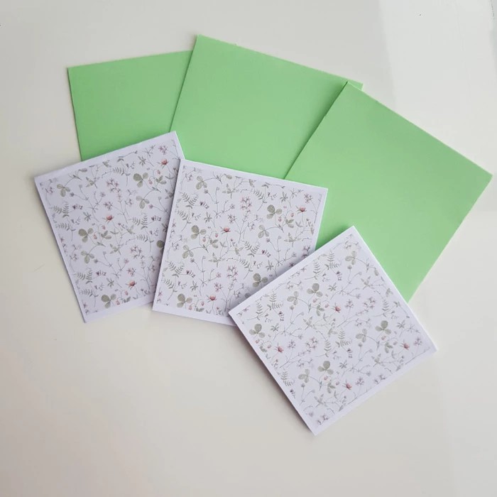 

Half printed kartu dan amplop ucapan kosong handmade murah segala even - Hijau