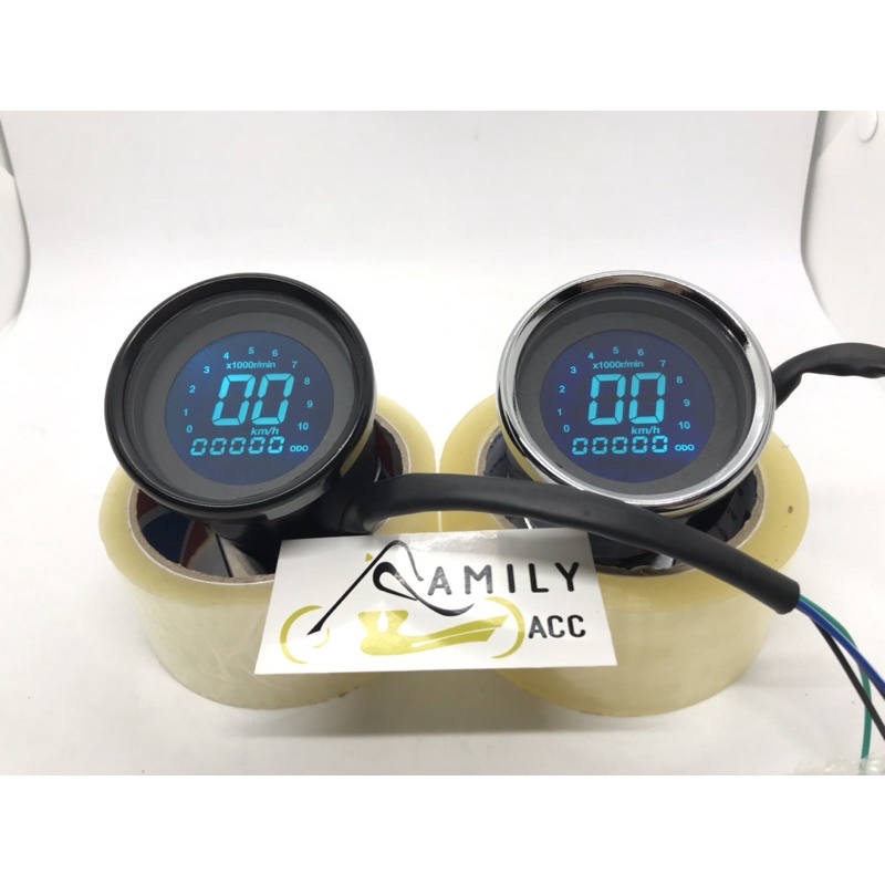 Speedometer Komplit Digital LED Km Fuelmeter Digital Tachometer Modif Cb Japstyle Jeep Caferacel DLL