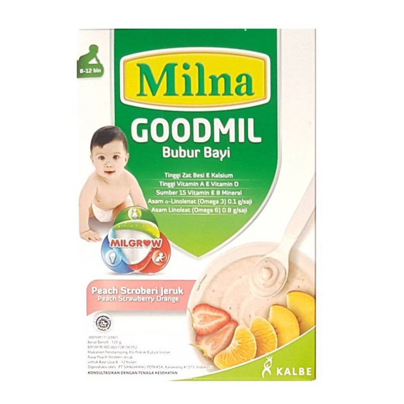 Milna Bubur Bayi Goodmil Peach Stroberi Jeruk 120gr