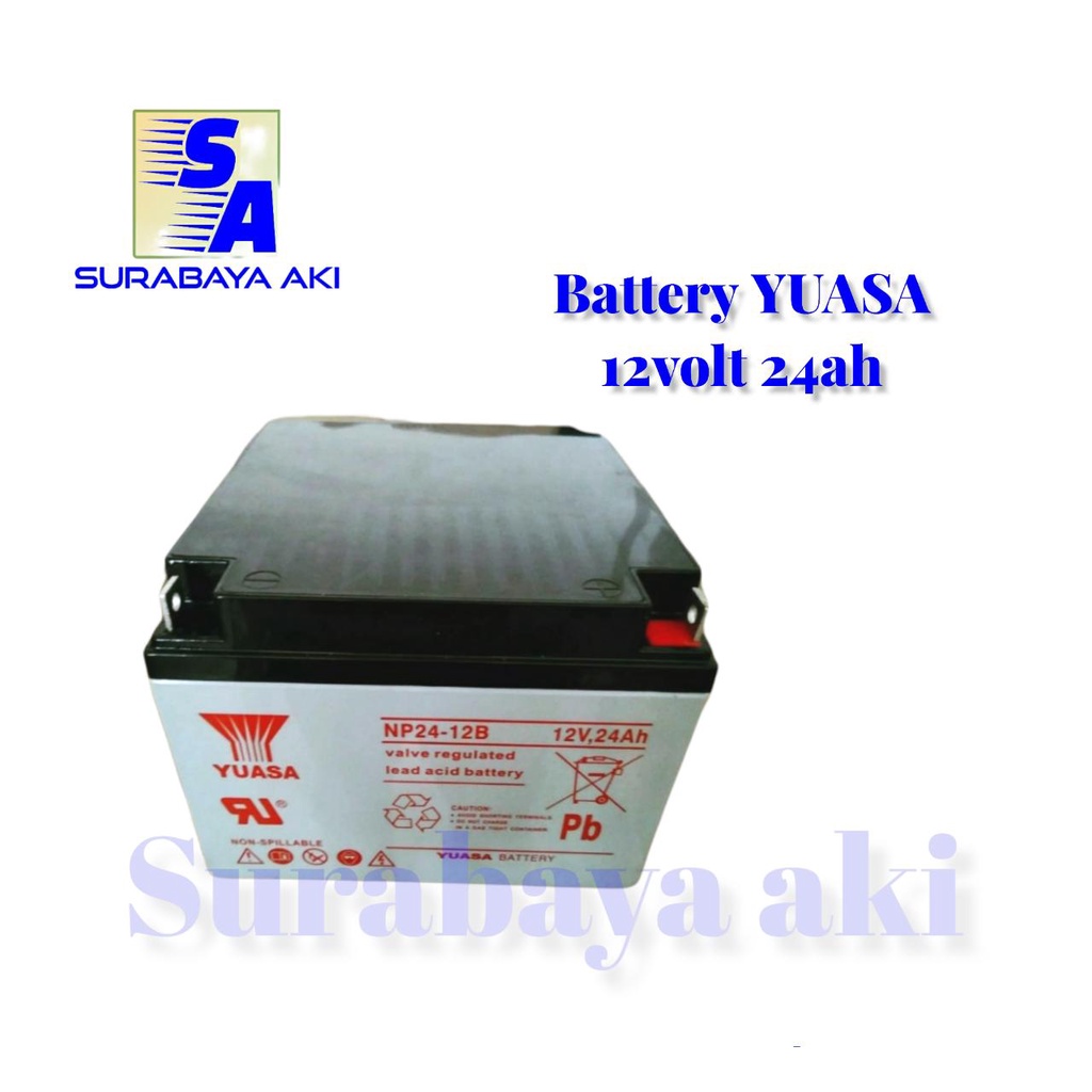 Aki Kering Baterai vrla Yuasa NP24-12 12v 24ah 12 v 24 ah YUASA 12V 24AH AKI KERING