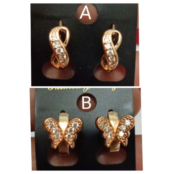 RK08. Anting xuping wanita lapis emas dgn mata zircon gold