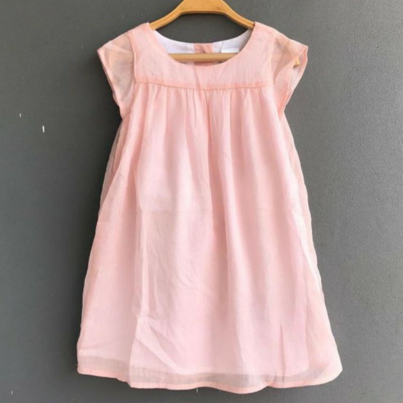 Dress Anak Bayi Perempuan Branded 1 - 24 Bulan-Peach Blink