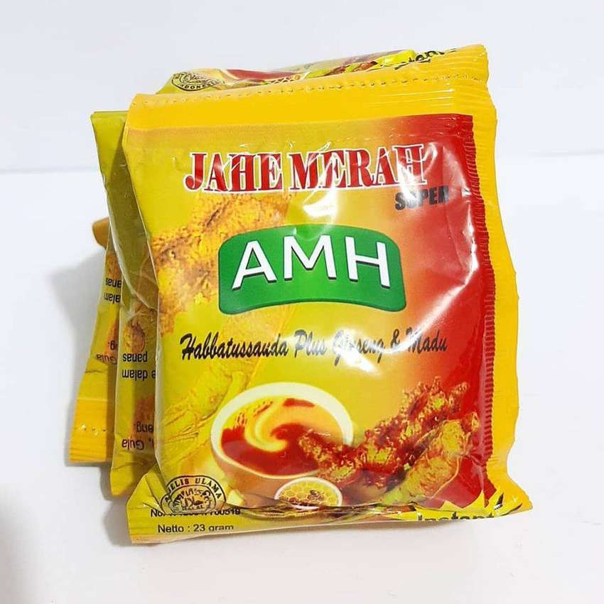 AMH Jahe Merah Super 1 Renteng Instant Habbatussauda plus Ginseng Madu