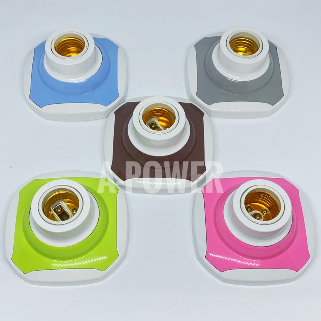 Daicom - Fitting Lampu Plafon Warna (Coklat/Hijau/Pink/Coklat/Abu)