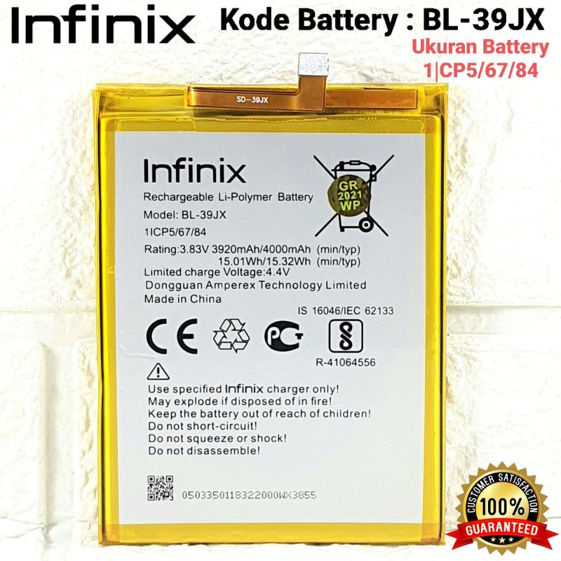 Baterai Original Infinix HOT S3X , X622 , HOT 6X , X623 BL39JX BL-39JX