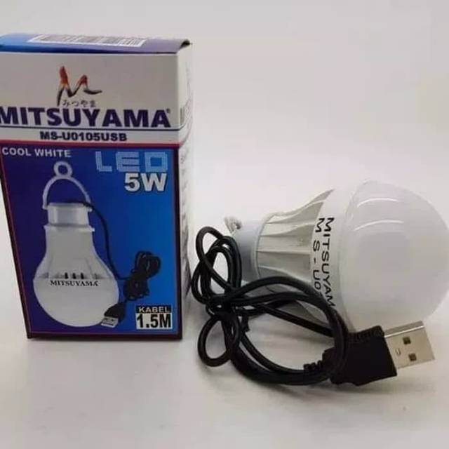 Lampu led emergency Mitsuyama 5watt led/bohlam led kabel usb 5 watt