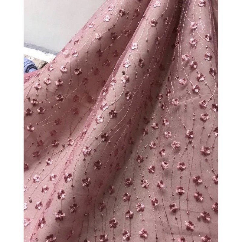 Tulle motif bordir J-034