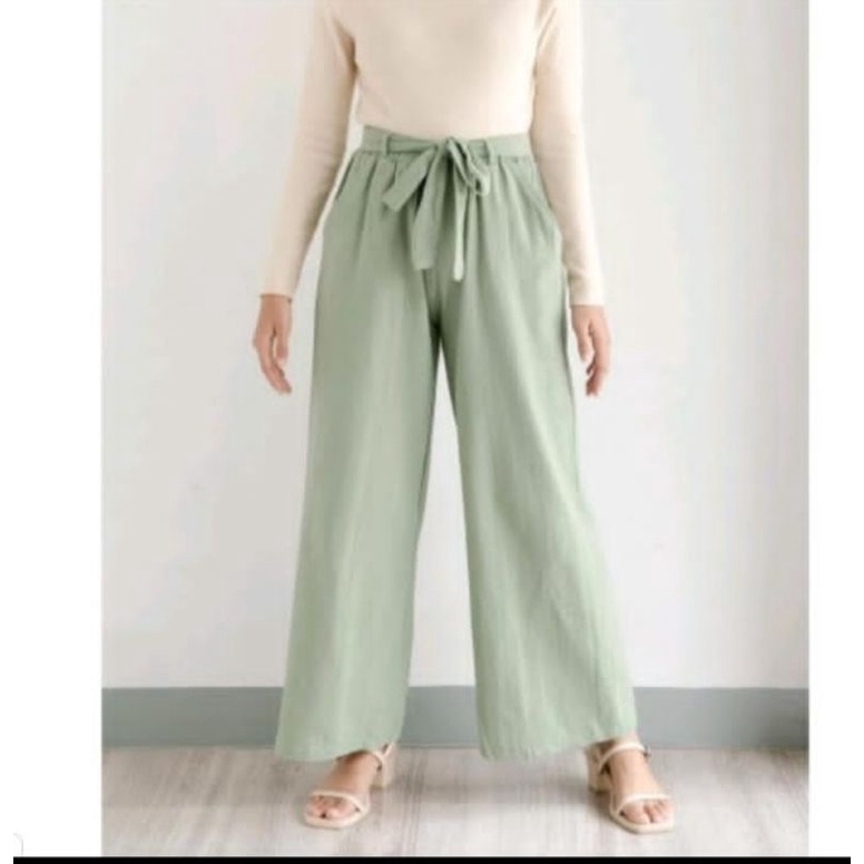 celana kulot linen highwaist