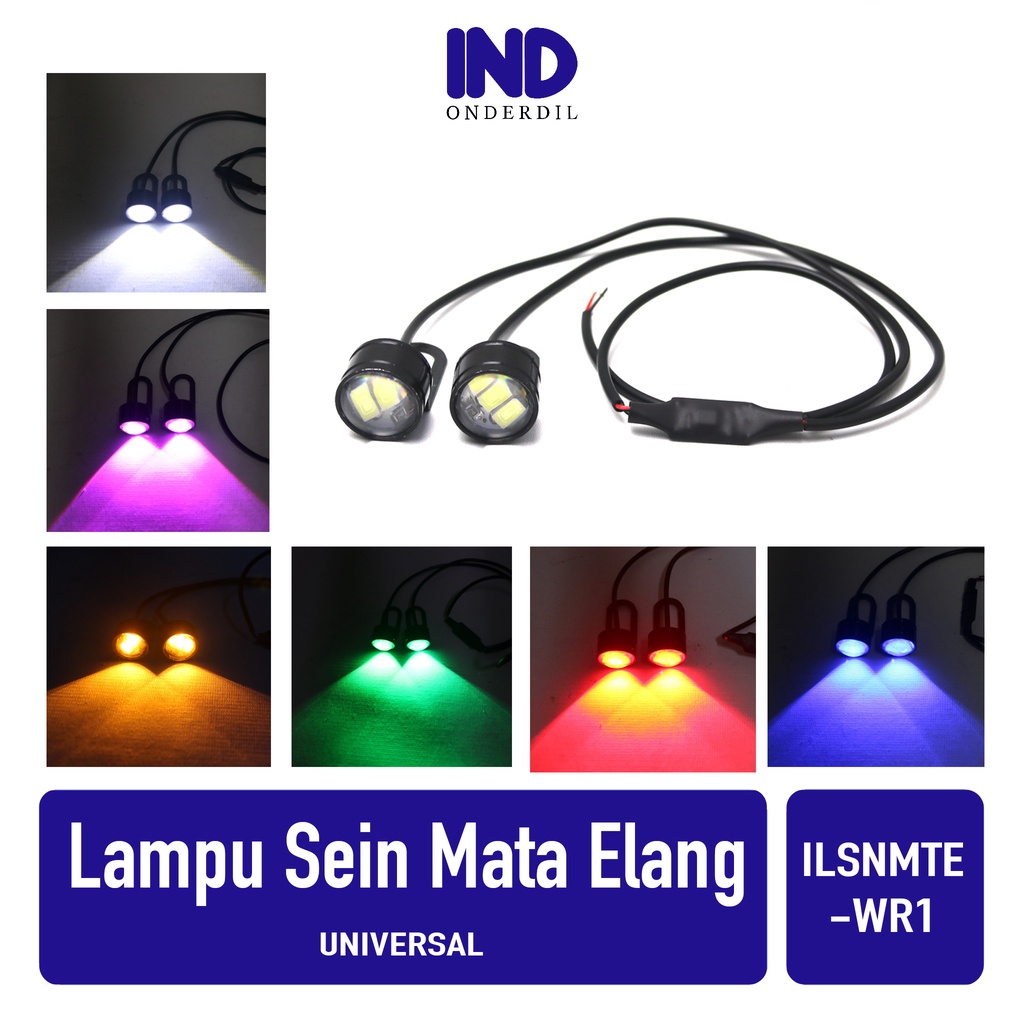 Lampu Sein-Sen Mata Elang 3 LED-Mata  Depan Belakang Strobo-Kedap-Kedip Flash-Blitz 1 Set