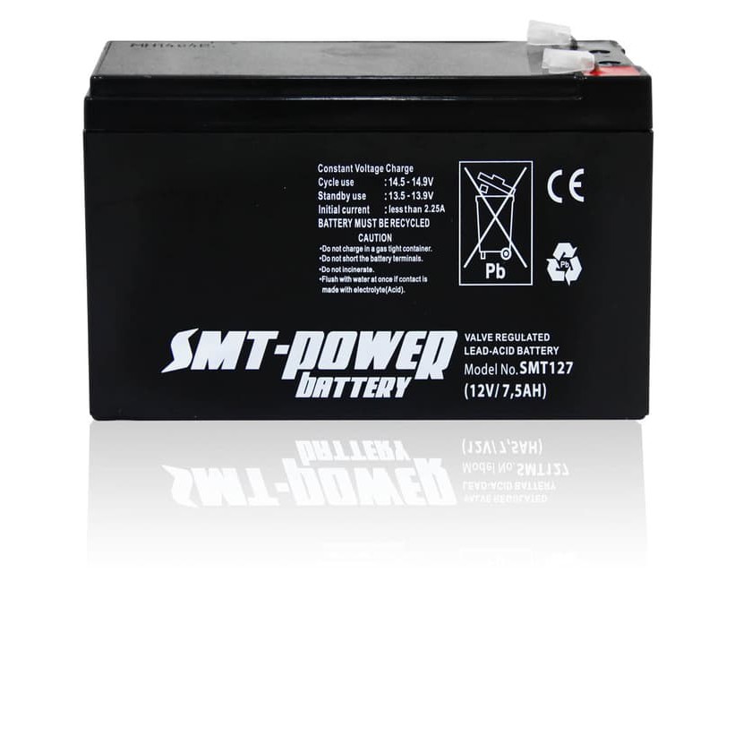 BATERAI 12V-7,5A BATTERY UPS / SEPEDA ELEKTRIK KERING SMT 12 Volt 7.5 Amper SAMOTO