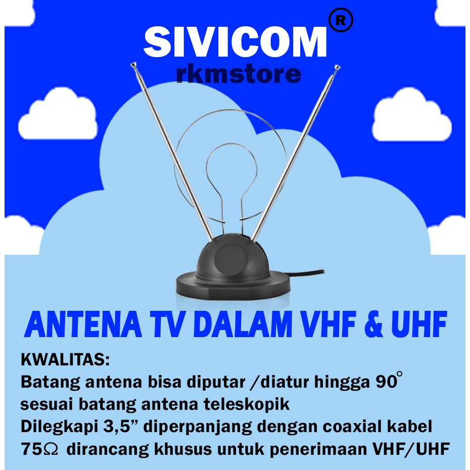 ANTENA TV DALAM SIVICOM / ANTENA TARIK INDOOR VHF & UHF