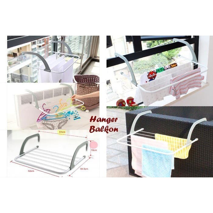 HONEY HANGER BALKON APARTEMEN jemuran gantung serbaguna sepatu kaos kaki baju baby simple