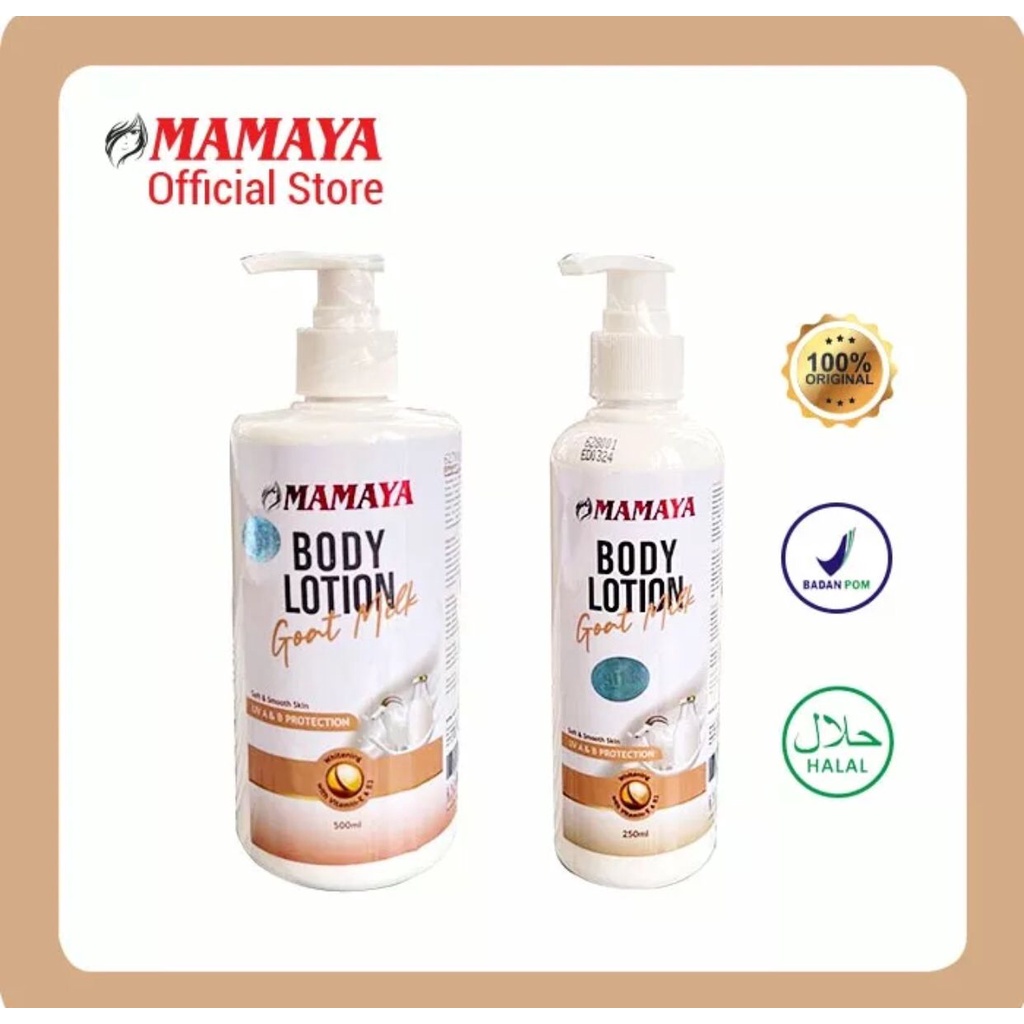 MAMAYA PAPAYA BODY LOTION 500ML BPOM RESMI BERSERTIFIKASI HALAL BODY LOTION GOAT MILK BENGKOANG OLIVE OIL RICE MILK