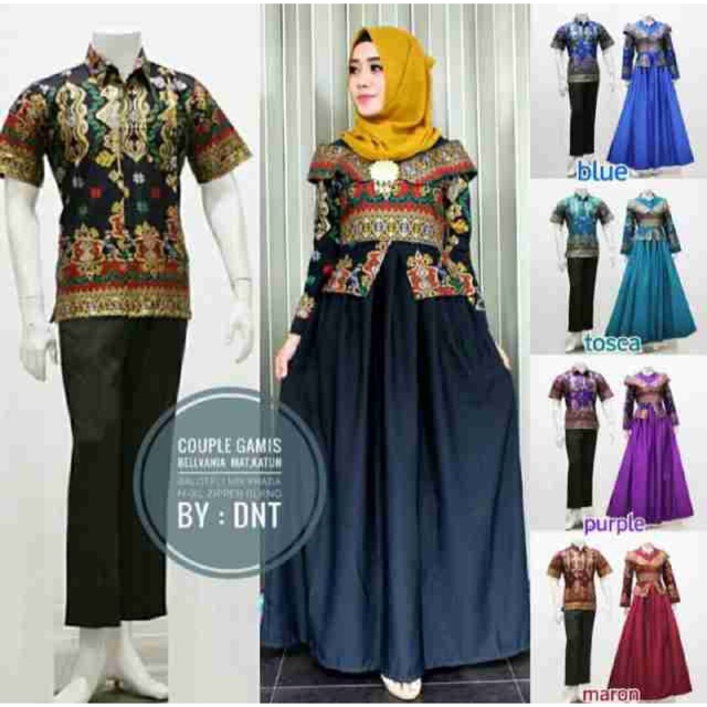 (Best seller) Batik couple gamis bellvania / belvania 