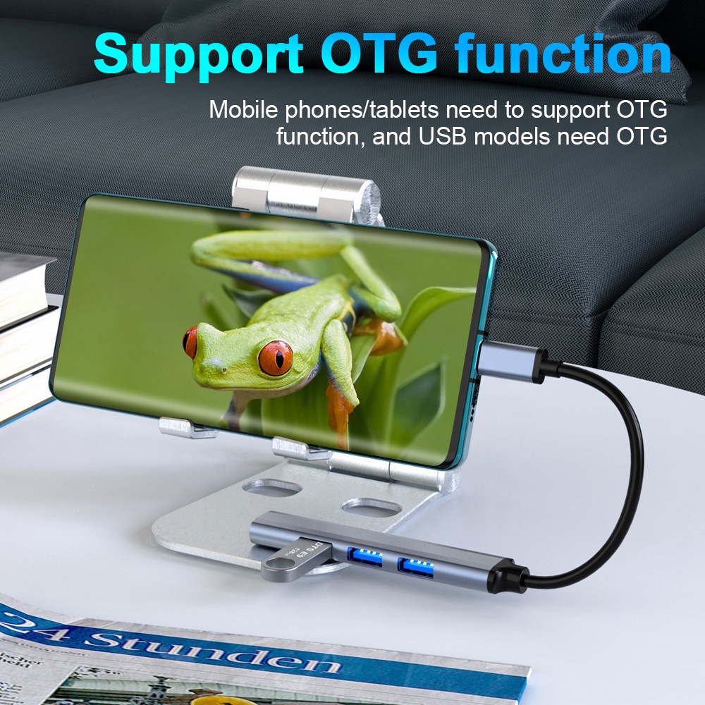 Hub Splitter 4 Port Usb 3.0 Tipe C 3.1 Untuk Macbook Air Mi Pro Xiaomi Laptop Pc Komputer