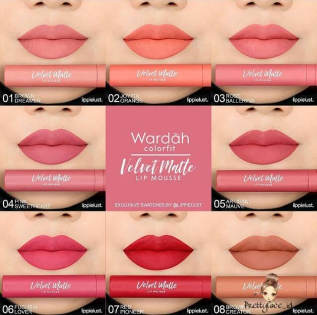 Wardah Velvet Matte Lip Cream Lipstick Kosmetik Bibir Lipstik Waterproof Lipcream Make Up Murah Cod Shopee Indonesia Warna lipstik wardah waterproof