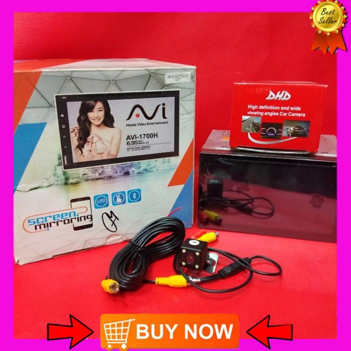 Head unit Double din AVI seri AVI-1700H  Pullglas-Pulltackrin Millorink and Camera Parkir DHD Audio