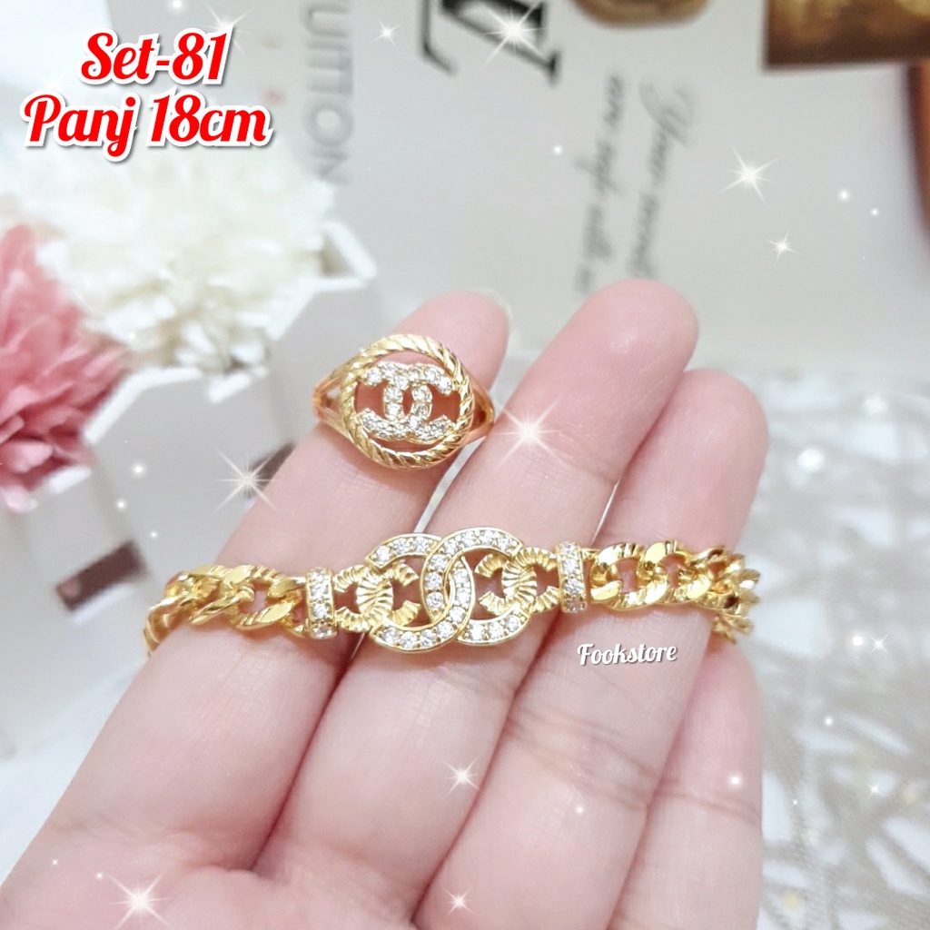 TERBARU SET GELANG WANITA GRATIS CINCIN/ANTI ALERGI