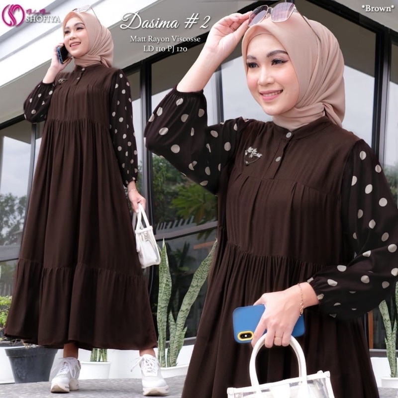 [VICAN] DASIMA #2 AGATA #11 #12 SERIES MIDI HOMEY DRESS GAMIS PAKAIAN WANITA FASHION BUSANA MUSLIM MODERN TERBARU SUPER BEST SELLER ORIGINAL GGS BY SHOFIYA-Vol 2 Dark Brown