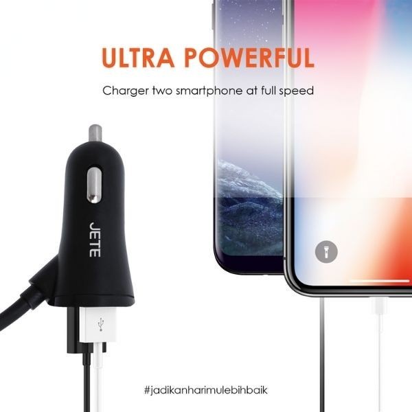 Charger Mobil Car Charger 4 Output Quick Charge 3.0 JETE JX1 - Original Garansi 2 Tahun