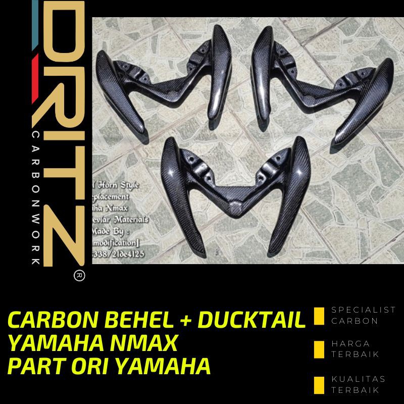 Carbon Behel + Ducktail Motor YAMAHA NMAX PART ORI YAMAHA Aksesoris Karbon Modifikasi