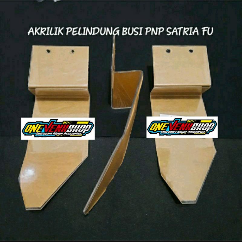 AKRILIK PELINDUNG BUSI DAN COVER RADIATOR SATRIA FU 150 KARBU TEBAL 3MM