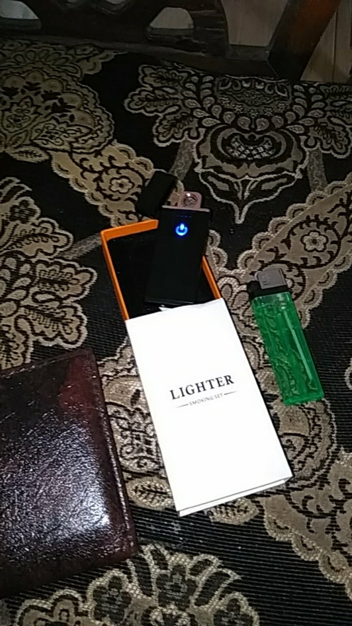 Korek Api Elektrik Fingerprint Touch Sensor Led Display Power