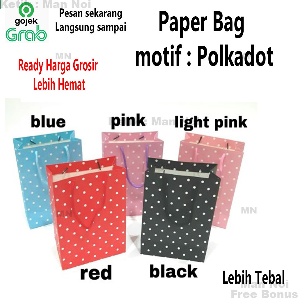 

Paper Bag Motif Polkadot./Perlengkapan Pesta./dekorasi/./Ulang Tahun/.Man Noi