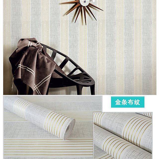 Wallpaper Dinding Ruang Tamu Garis Silver 10mx45cm
